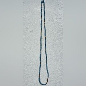 Vintage Blue & Gold-toned Beaded Necklace